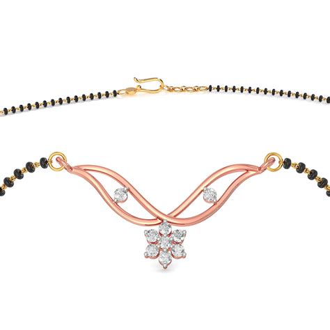 Buy Joyalukkas 18k (750) Rose Gold and Diamond Mangalsutra for Women at ...