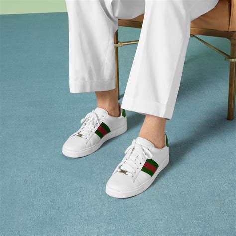 Men's Gucci Ace sneaker with Web in white leather | GUCCI® SE
