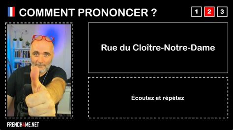 How to pronounce French I RUE DU CLOÎTRE NOTRE DAME - YouTube