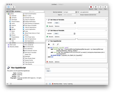 Image result for Using Automator to Run AppleScript