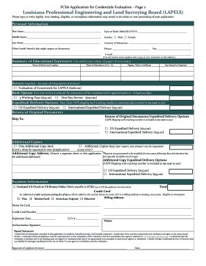 FCSA Application for Credentials Evaluation - Fill Out, Sign & Share ...
