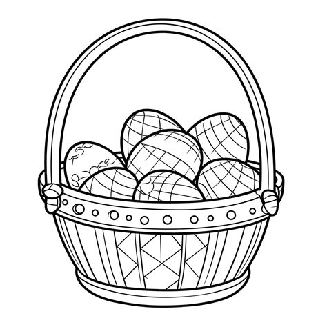 Premium Vector | Easter basket coloring page kids coloring pages eps