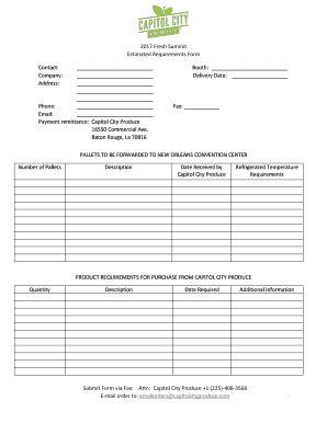 Fillable Online Estimated Requirements Form Fax Email Print - pdfFiller