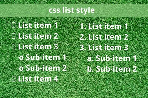 List CSS Type 的图像结果