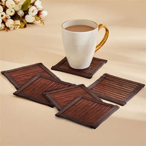 Buy Habitat Candere Set of 6 Bamboo Coasters from Home Centre at just ...
