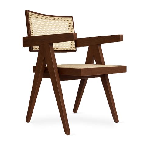 Jeanneret - Ash/Oak/Beech Dining Chair with Armrest, Stained | Alankaram