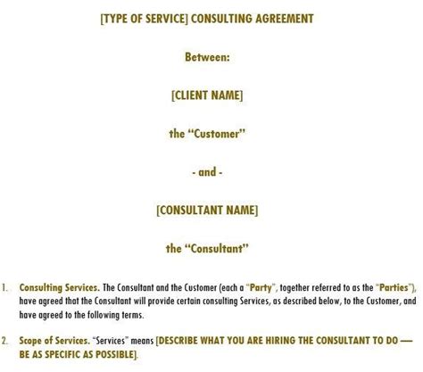 Image result for Personal Service Contract Example