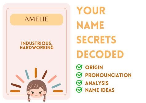 Amelie - Girl Name Meaning and Pronunciation