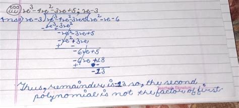 Using long division method check whether the second polynomial is the ...