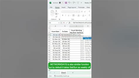Image result for NETWORKDAYS Calcualtion
