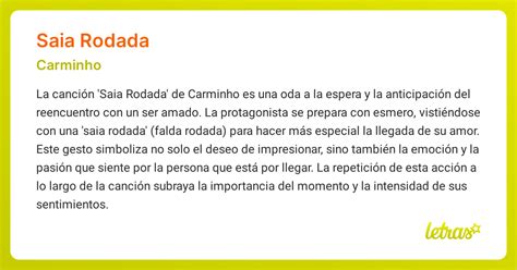 Significado de la canción SAIA RODADA (Carminho) - LETRAS.COM