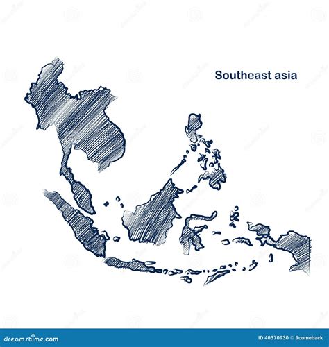 Southeast Asia Region. Map Of Countries In Southeastern Asia. Vector Illustration ...