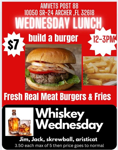 Amvets post 88 Whisky Wednesday, 10050 NE SR 24, Archer, FL, Bronson ...