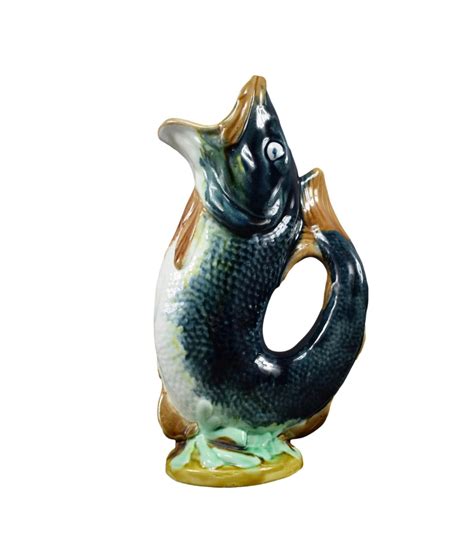 Antique Majolica Gurgling Fish Pitcher, Victorian Nautical Decor - Etsy