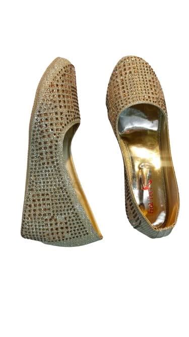 Women Silver and Golden Heels Sandal/Fancy Bellie Heel for Women, Size ...