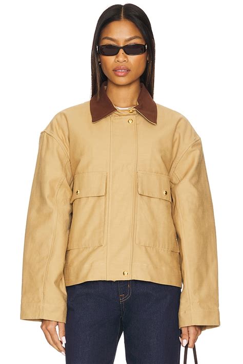 Rag & Bone Nonie 2-in-1 Cotton Twill Jacket in Beige | REVOLVE