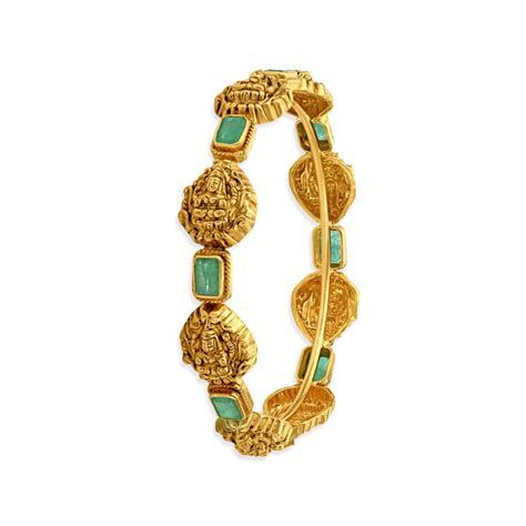 Breathtaking Emerald Gold Bangle