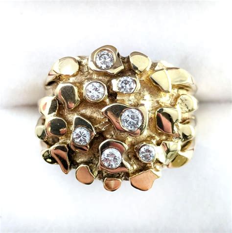 Bluebelljewels Men's Round Cut Cubic Zirconia 14K Yellow Gold Finish ...