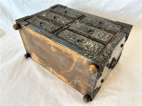 Antique Spanish Embossed Silver Baroque Style Six Drawer Casket Siege ...