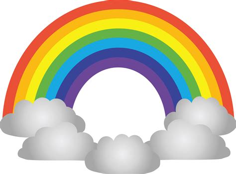 Rainbow With Clouds Clipart | Free download on ClipArtMag