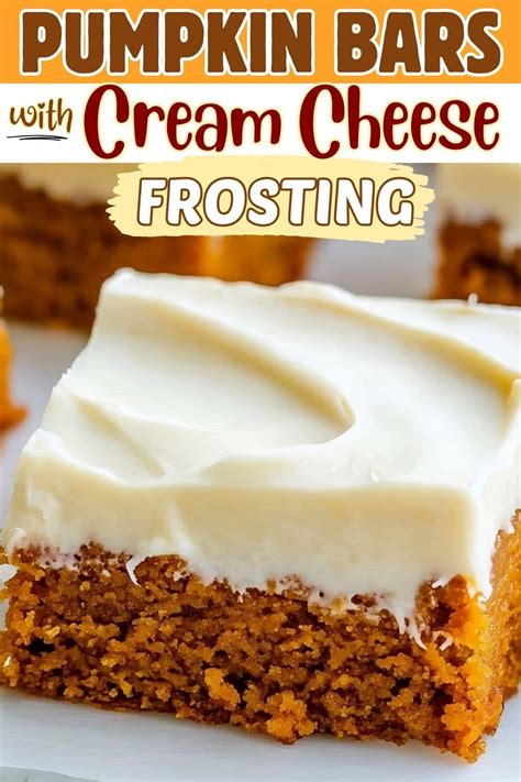Easy Pumpkin Bars with Cream Cheese Frosting | Recipe | Pumpkin recipes ...