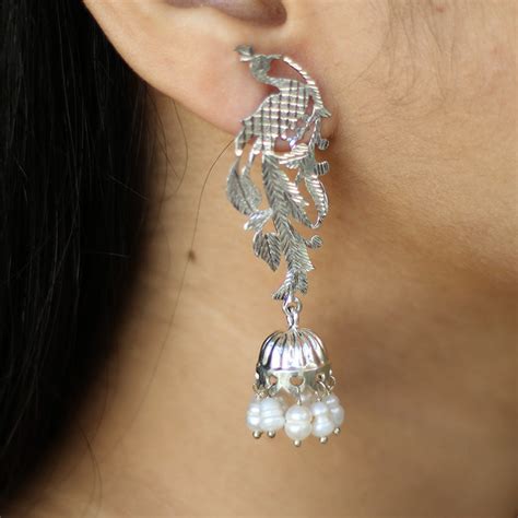 Mayuri - Shiny Silver Jhumka | Gulaal Ethnic Indian Designer Jewels ...