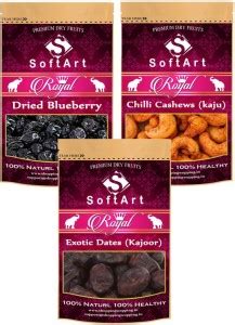 Soft Art Dry fruits Combo of Royal Blueberry,Chilli Kaju,Khajoor (100g ...
