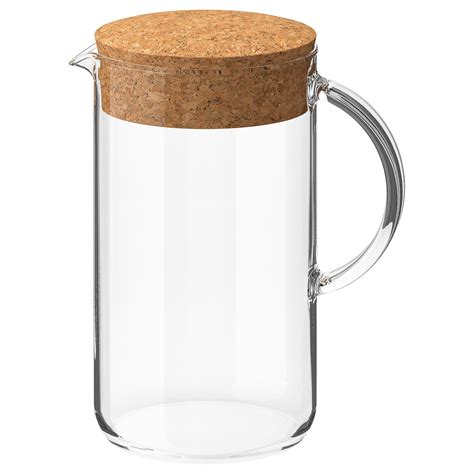 IKEA 365+ pitcher with lid, clear glass/cork, 51 oz - IKEA