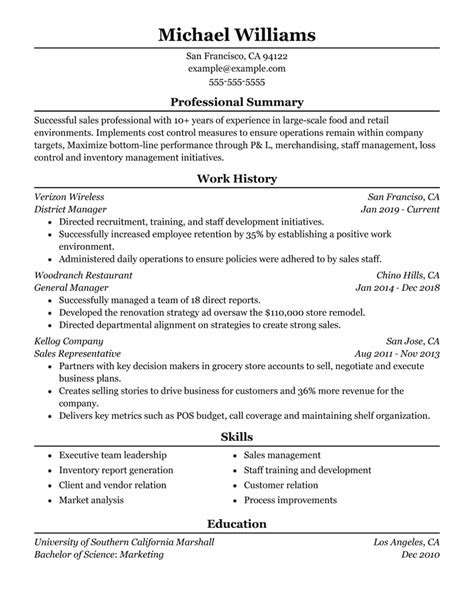 Manager Resume Examples 的图像结果