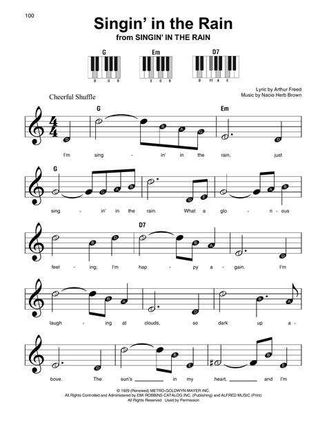 Singin' In The Rain by Arthur Freed Sheet Music for Super Easy Piano at ...