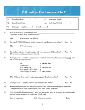 Fillable Online asthmacommunitynetwork A1 Completion Date A4 ...