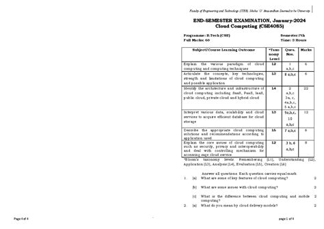 CLOUD COMPUTING - Faculty of Engineering and Technology (ITER), Siksha ...