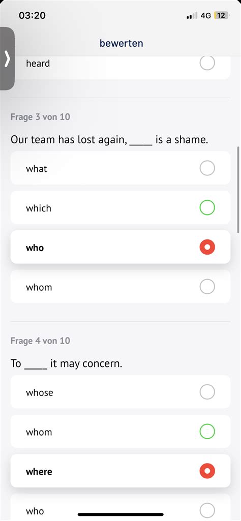 Wie kann ich sowas wissen lernen mit whom, whereabout,who, what, which ...