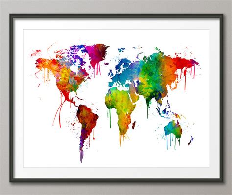 Watercolour World Map 的图像结果