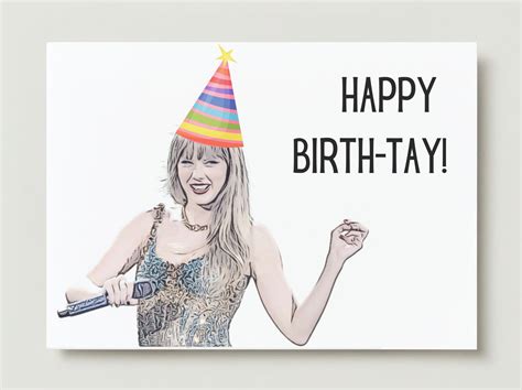 Taylor Swift Birthday Card Happy Birth-tay - Etsy Canada