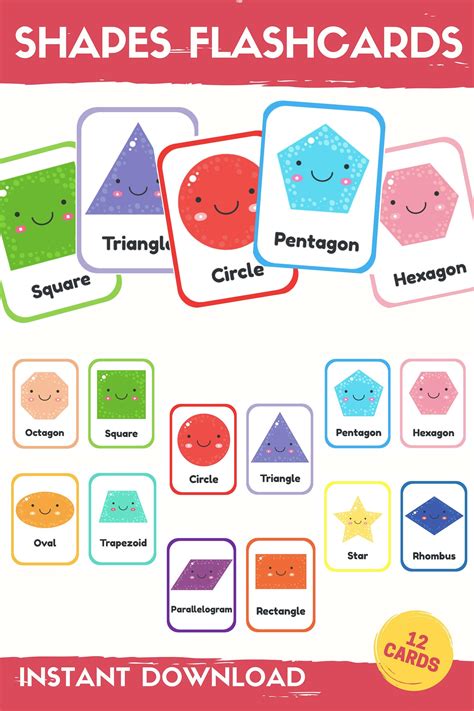Free Printable Shapes Flashcards For Kindergarten at Beth Nelson blog