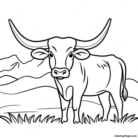 Texas Longhorn Cattle Coloring Page | Coloring-Pages.com