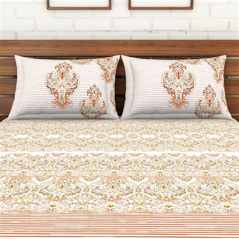 Buy SPACES Essentials Printed 3-Pc. Double Bedsheet Set - 2.74 x 2.74 m ...