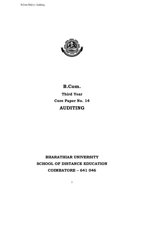 07 Abcom 34 B.Com 3rd yr Auditing-241 - B. Third Year Core Paper No. 14 ...