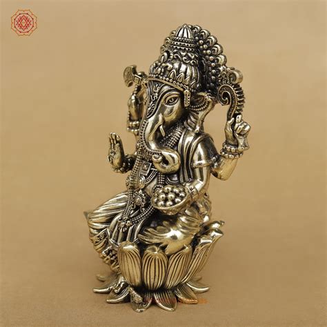 Brass Ganesh seated fine 5” – Dharma Statues