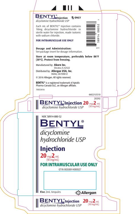 Bentyl - FDA prescribing information, side effects and uses