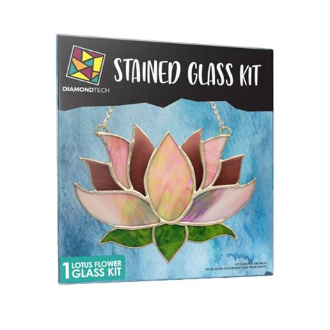 Artistry In Glass > PRE-CUT STAINED GLASS KITS > LOTUS FLOWER PRE-CUT STAINED GLASS KIT