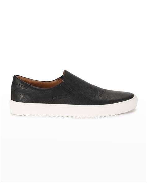 Amiri Men's Leather Skeleton Canvas Slip-On Sneakers | Neiman Marcus