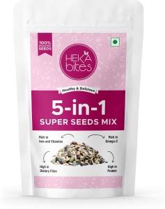 Heka Bites Roasted 5-in-1 Super Seeds Mix| 100% Roasted|Rich in Iron ...