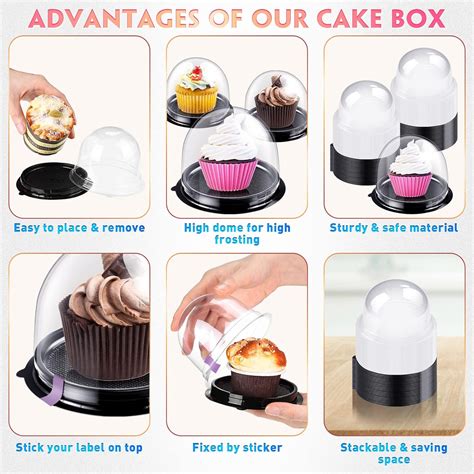 Buy 50 Pieces Cupcake Container Individual Clear Single Cupcake Boxes ...