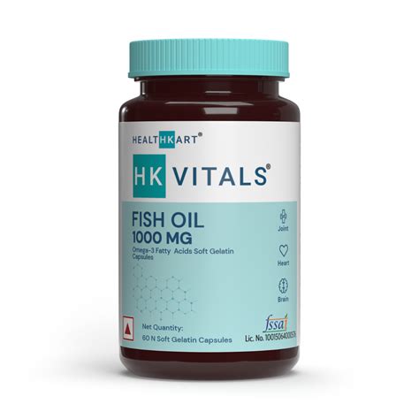 HealthKart HK Vitals Fish Oil 1000 mg, 60 Soft Gelatin Capsules Price ...