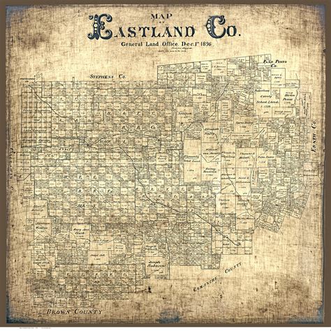 Eastland County Texas 1896 - Old Map Reprint - OLD MAPS