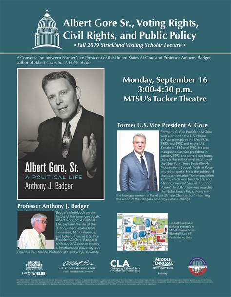Gore, author to discuss new bio of Albert Gore Sr. at Sept. 16 MTSU ...