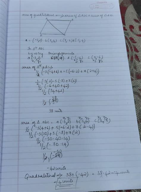 Find the area of the quadrilateral whose vertices when taken in order ...