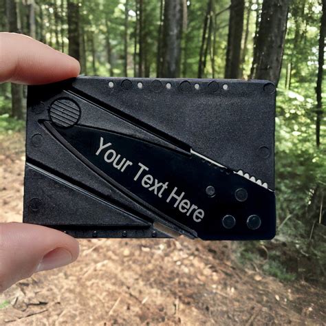 Personalized Card-Sized Folding Knife - Laser Etched - Custom Card Tools
